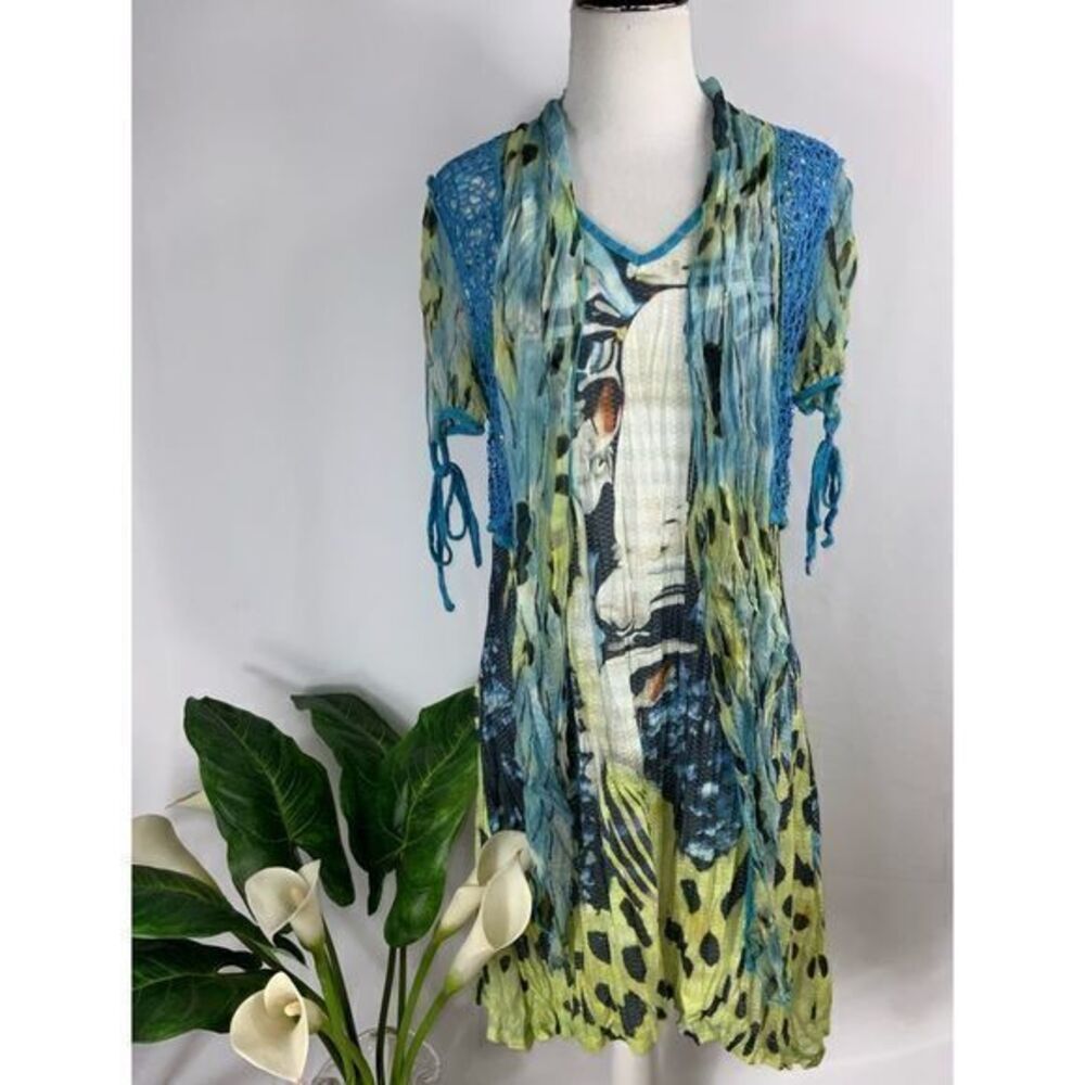 Fleur De Lis Colorful Lightweight Flowy Contemporary Anywhere Dress M